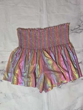 Queen Of Sparkles Swing Shorts In Iridescent Multicolor